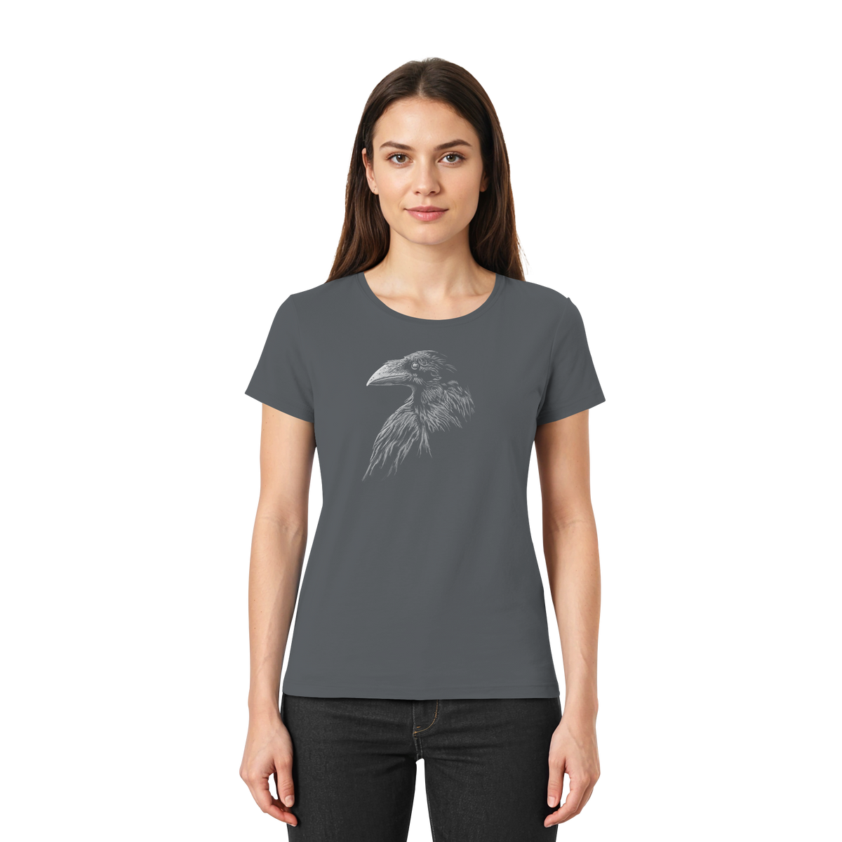 Kritzelkunst Rabe Krähe - Ladies Premium Shirt