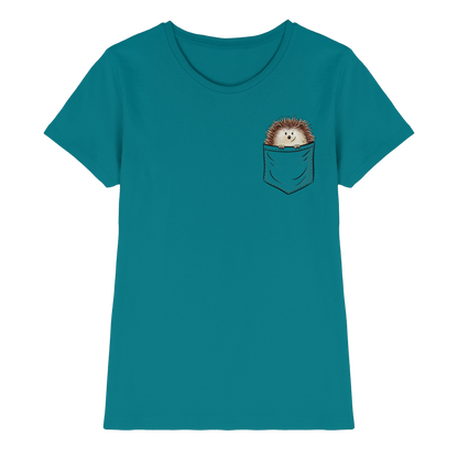 Lustiger Igel in Deiner Brust-Tasche - Ladies Premium Shirt