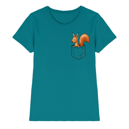 Lässiges Eichhörnchen In Tasche - Ladies Premium Shirt