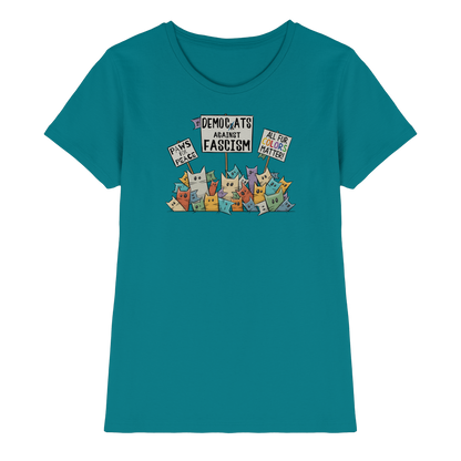Demo-Katzen gegen Faschismus und für Vielfalt - Ladies Premium Shirt