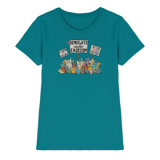 Demo-Katzen gegen Faschismus und für Vielfalt - Ladies Premium Shirt