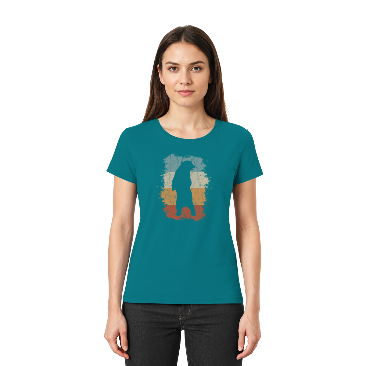 Retro Bären-Silhouette - Ladies Premium Shirt