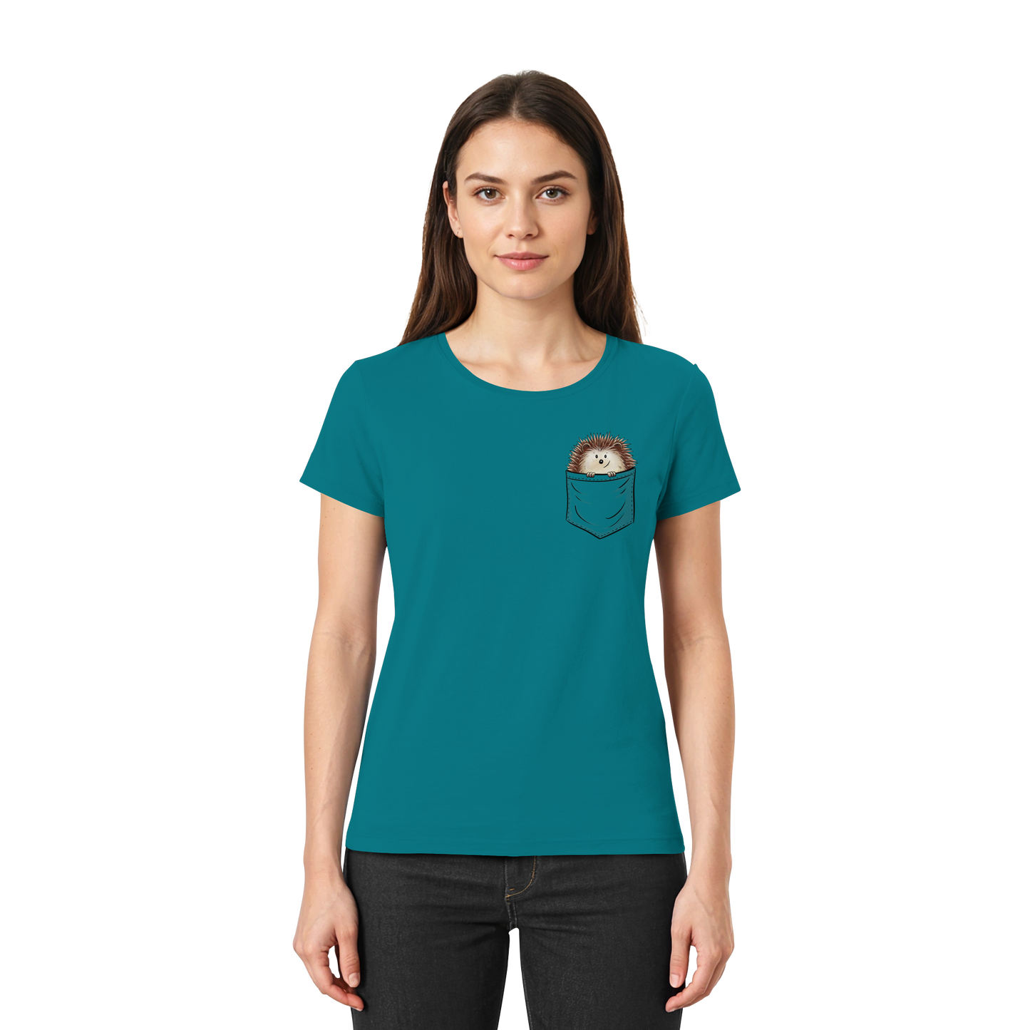 Lustiger Igel in Deiner Brust-Tasche - Ladies Premium Shirt