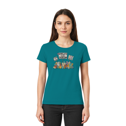 Demo-Katzen gegen Faschismus und für Vielfalt - Ladies Premium Shirt