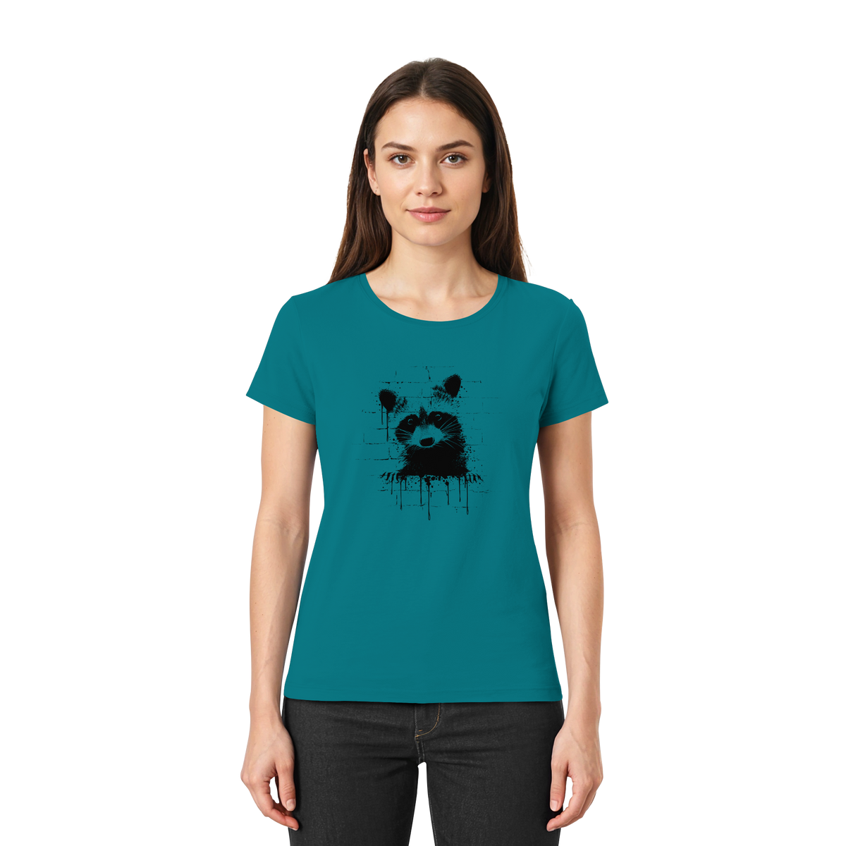Funky Street Art Waschbär - Ladies Premium Shirt