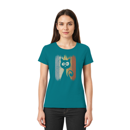 Retro Katze Silhouette - Ladies Premium Shirt