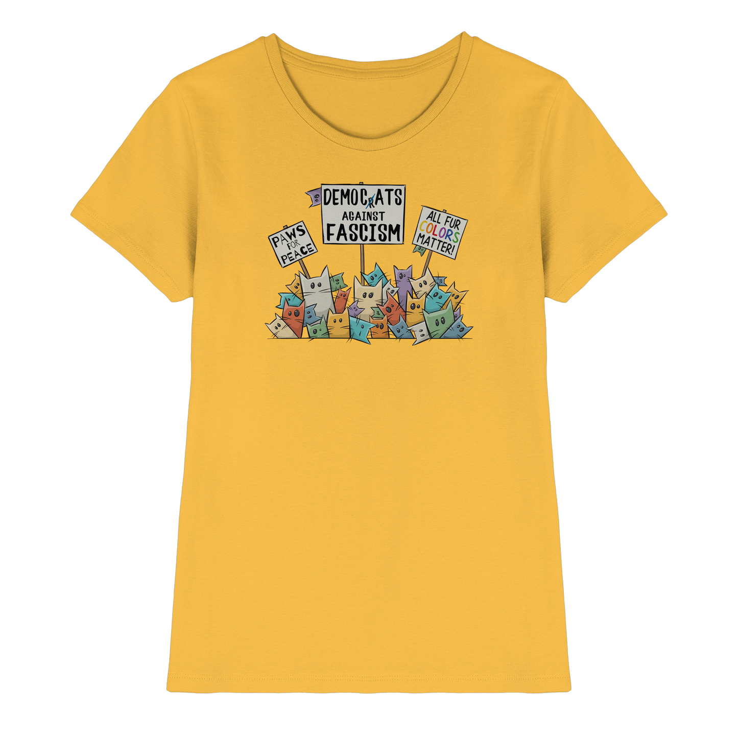 Demo-Katzen gegen Faschismus und für Vielfalt - Ladies Premium Shirt