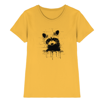Funky Street Art Waschbär - Ladies Premium Shirt