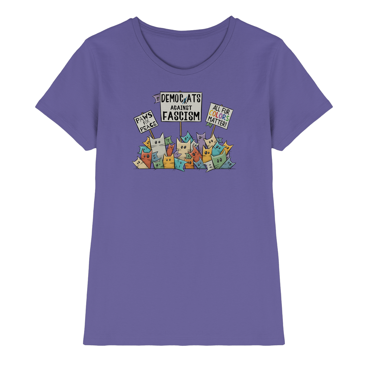 Demo-Katzen gegen Faschismus und für Vielfalt - Ladies Premium Shirt