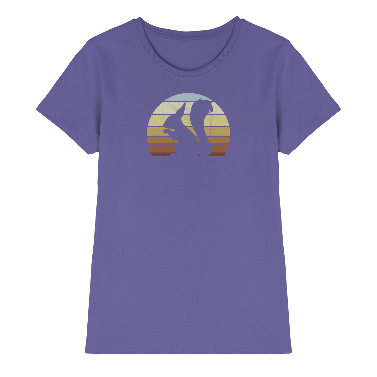Retro Eichhörnchen Silhouette - Ladies Premium Shirt