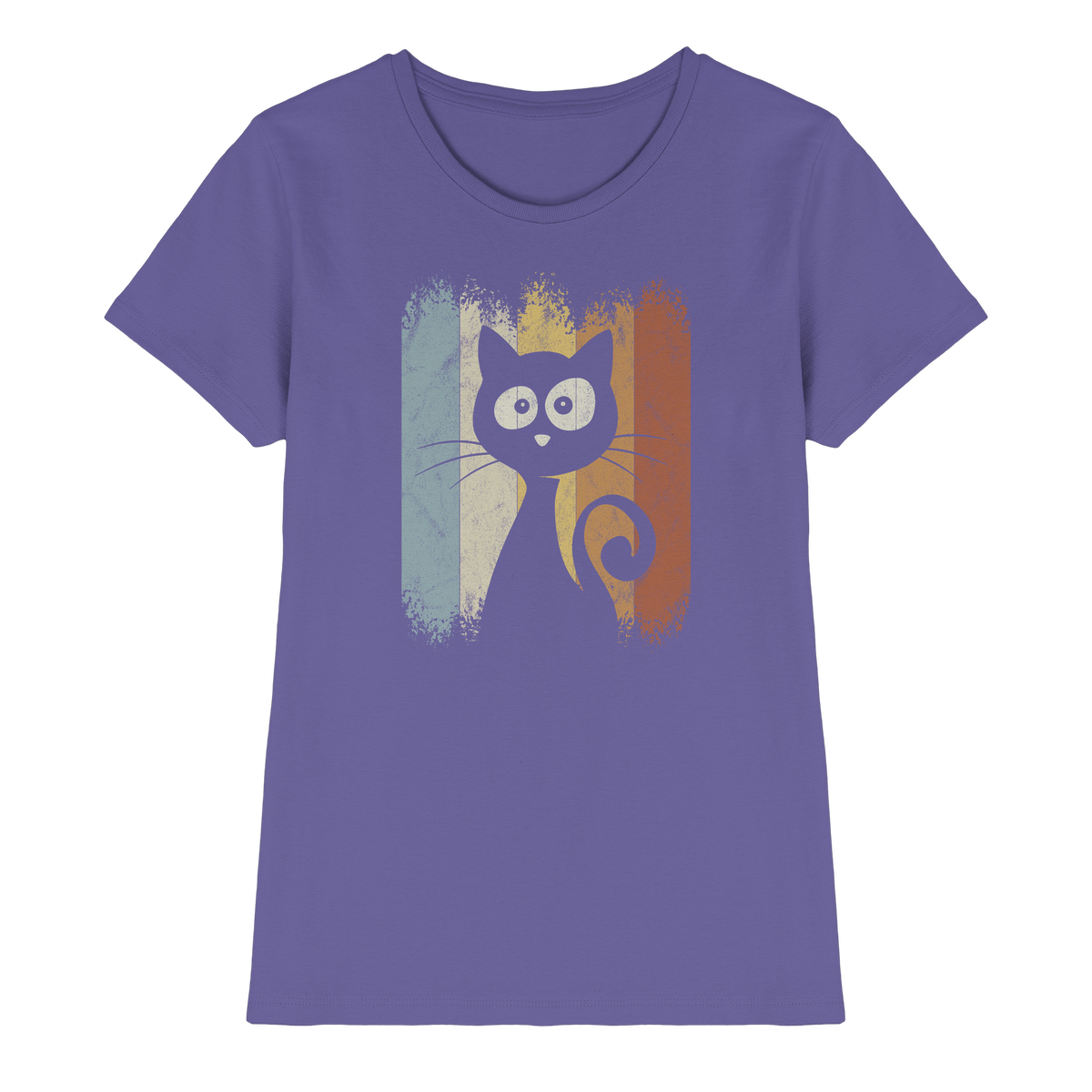 Retro Katze Silhouette - Ladies Premium Shirt