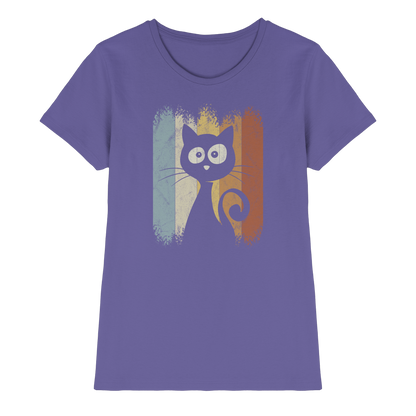 Retro Katze Silhouette - Ladies Premium Shirt