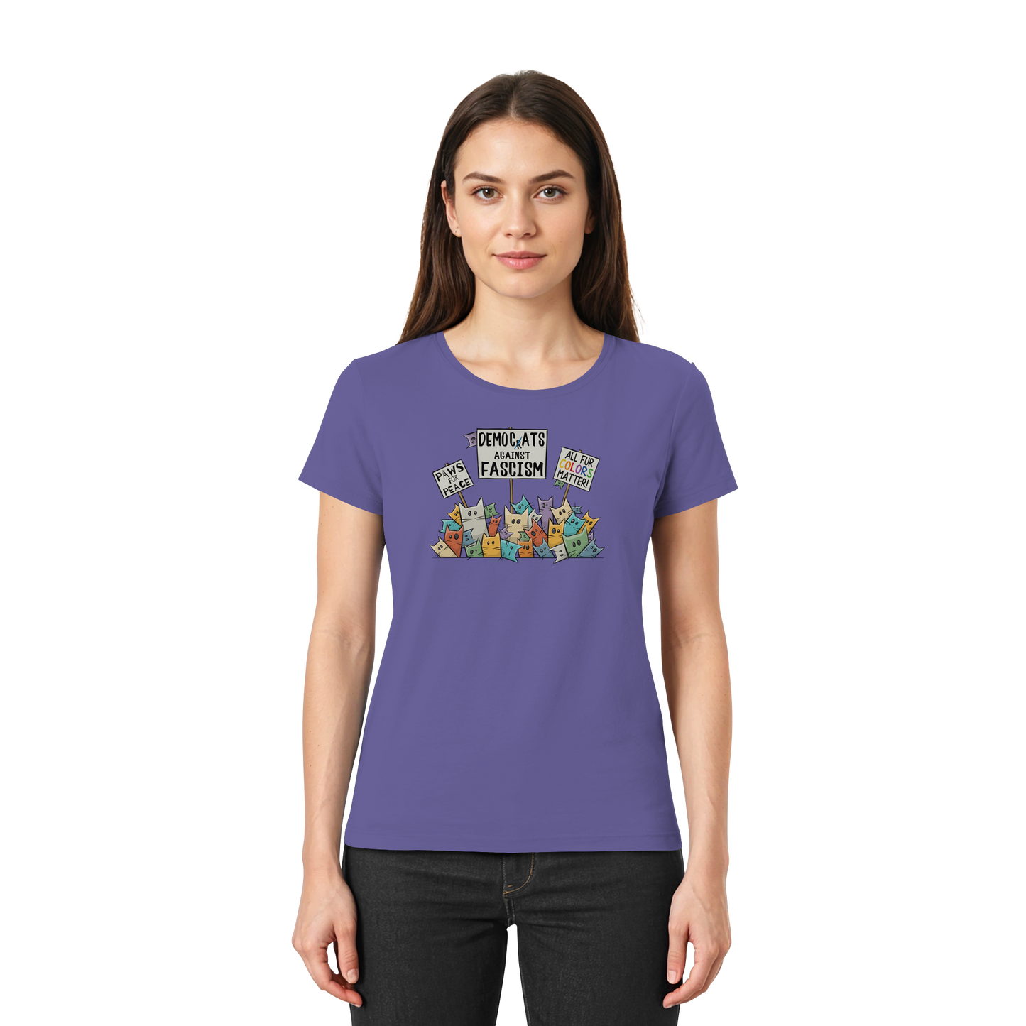 Demo-Katzen gegen Faschismus und für Vielfalt - Ladies Premium Shirt