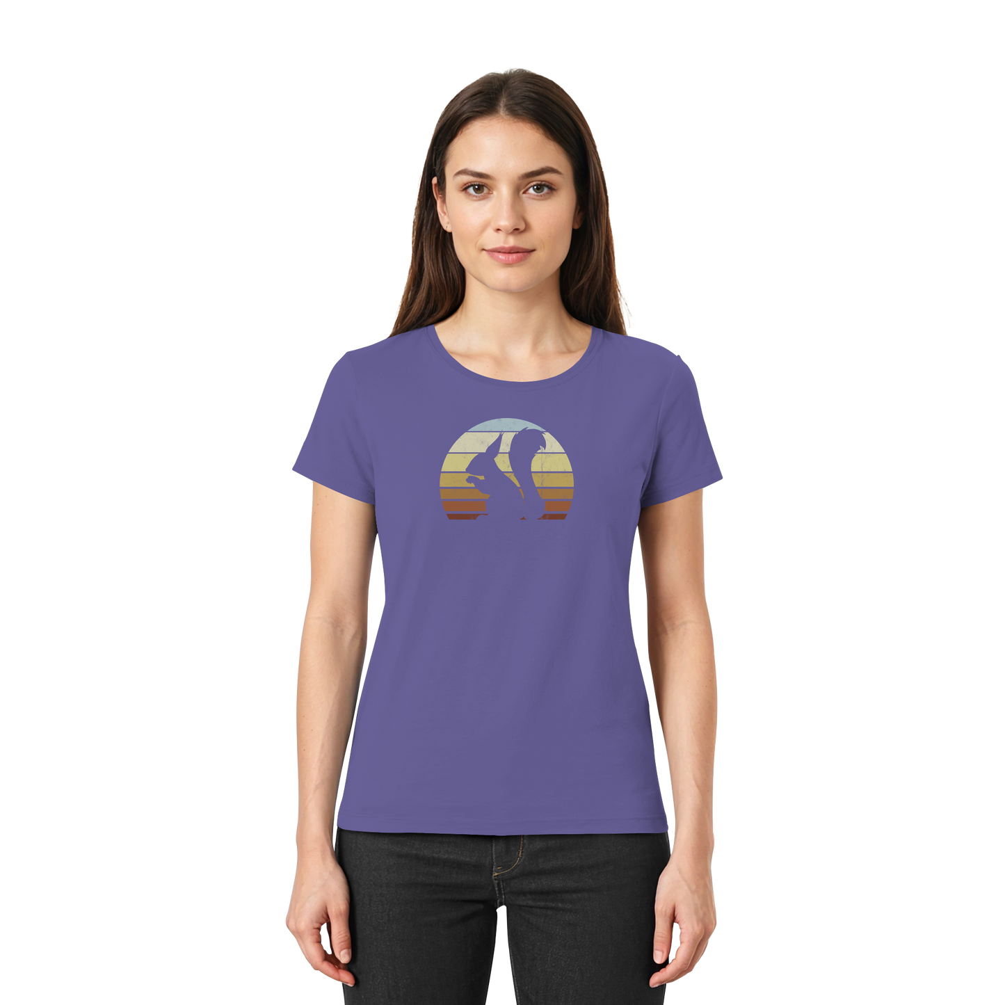 Retro Eichhörnchen Silhouette - Ladies Premium Shirt