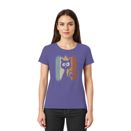 Retro Katze Silhouette - Ladies Premium Shirt