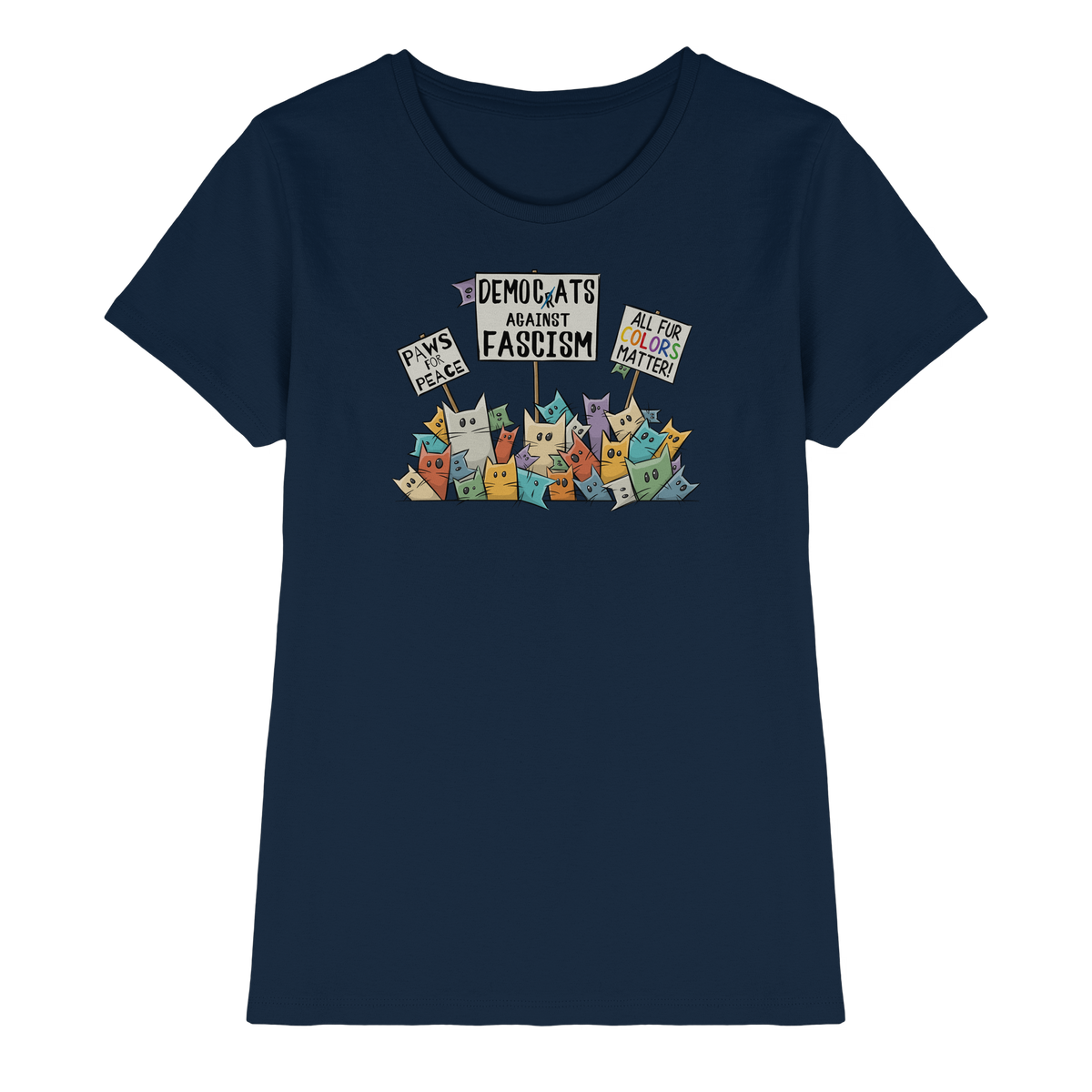 Demo-Katzen gegen Faschismus und für Vielfalt - Ladies Premium Shirt