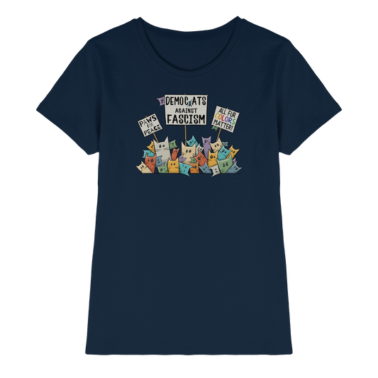 Demo-Katzen gegen Faschismus und für Vielfalt - Ladies Premium Shirt
