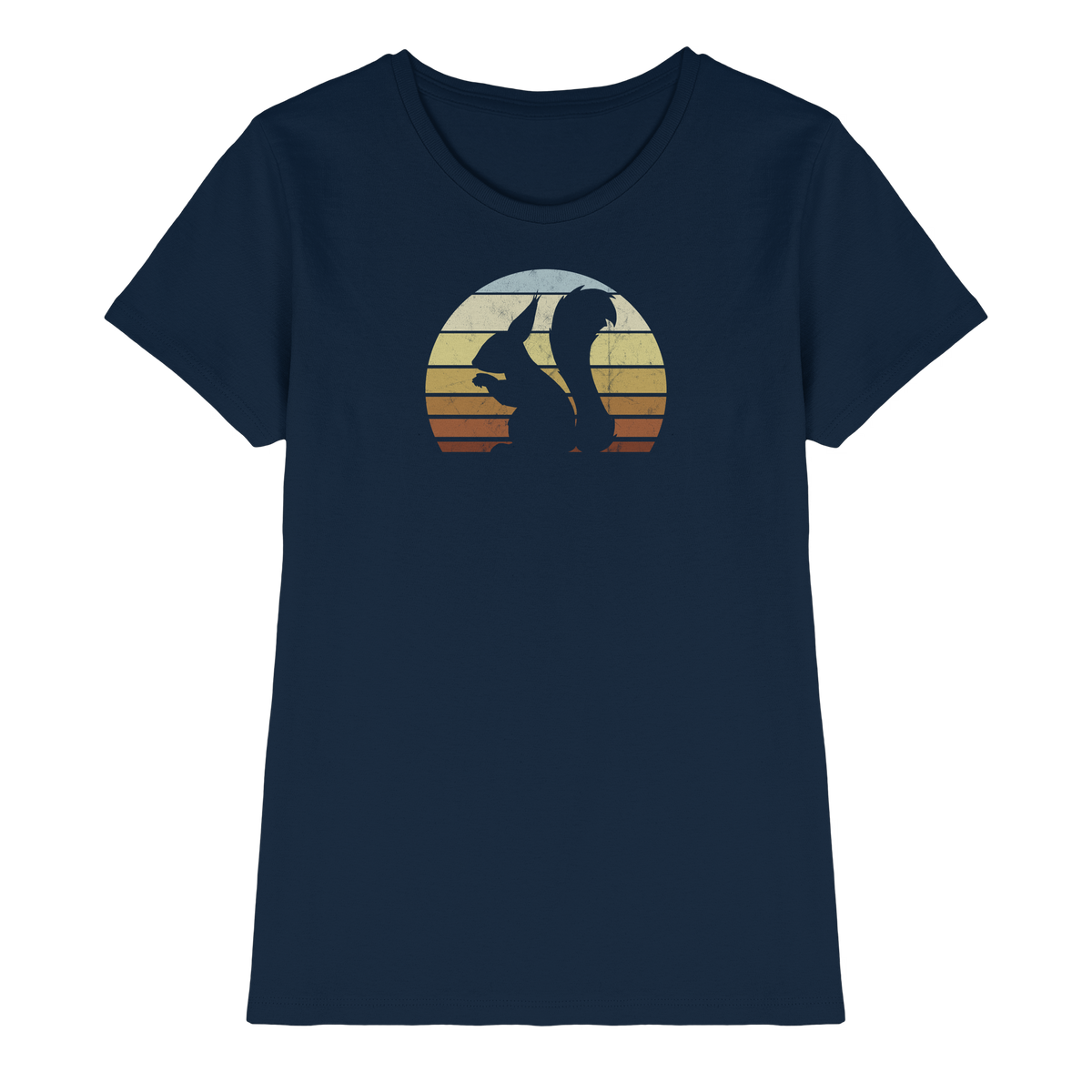 Retro Eichhörnchen Silhouette - Ladies Premium Shirt