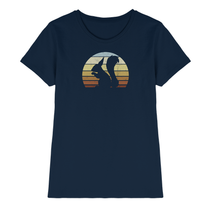 Retro Eichhörnchen Silhouette - Ladies Premium Shirt