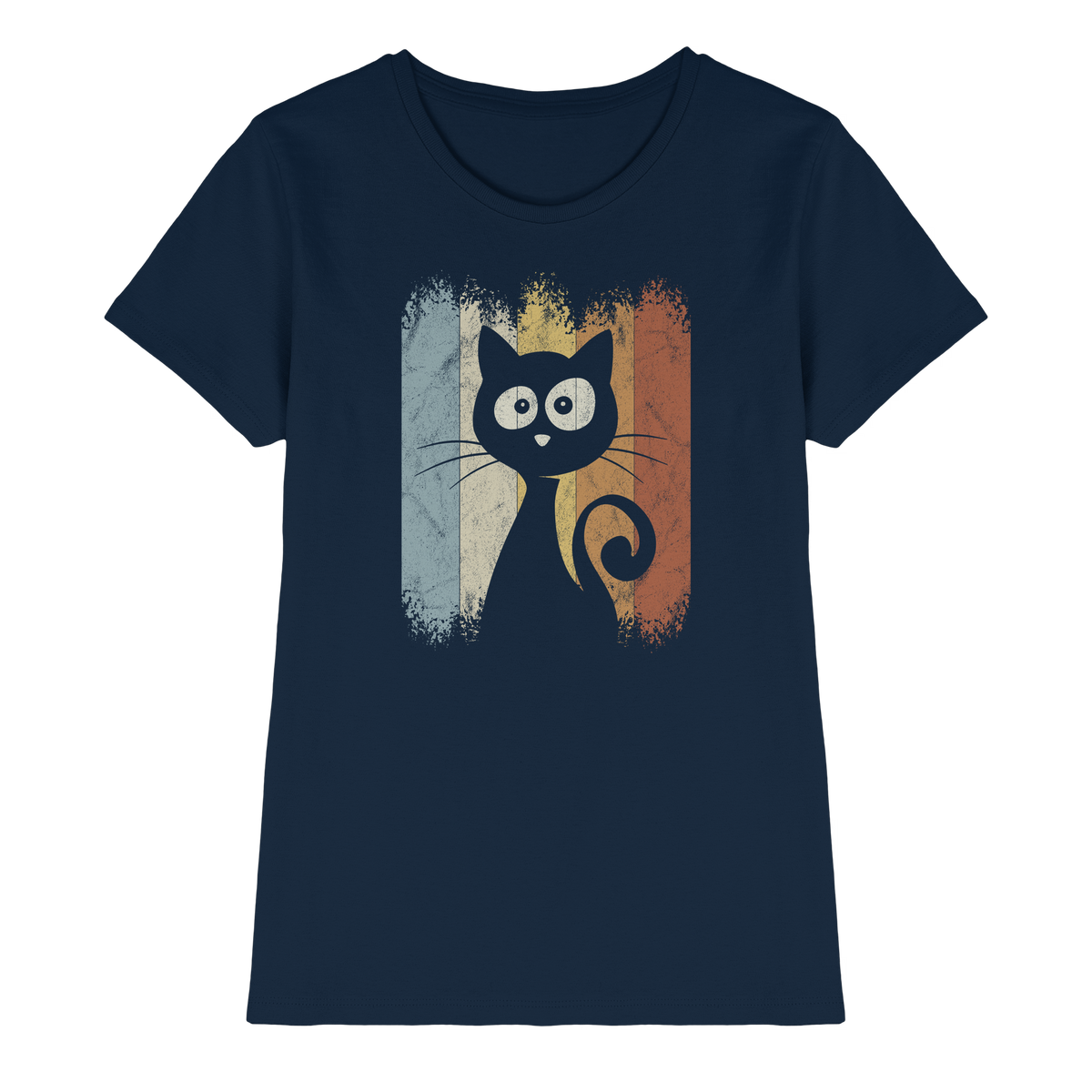 Retro Katze Silhouette - Ladies Premium Shirt