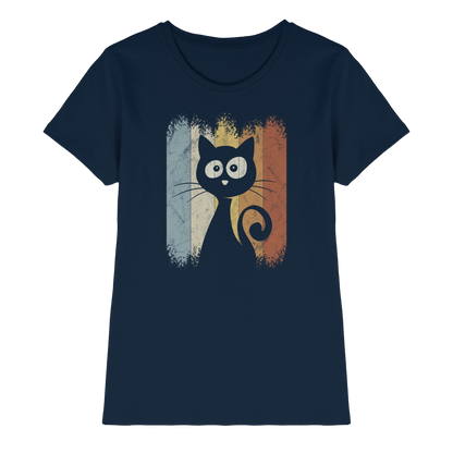 Retro Katze Silhouette - Ladies Premium Shirt