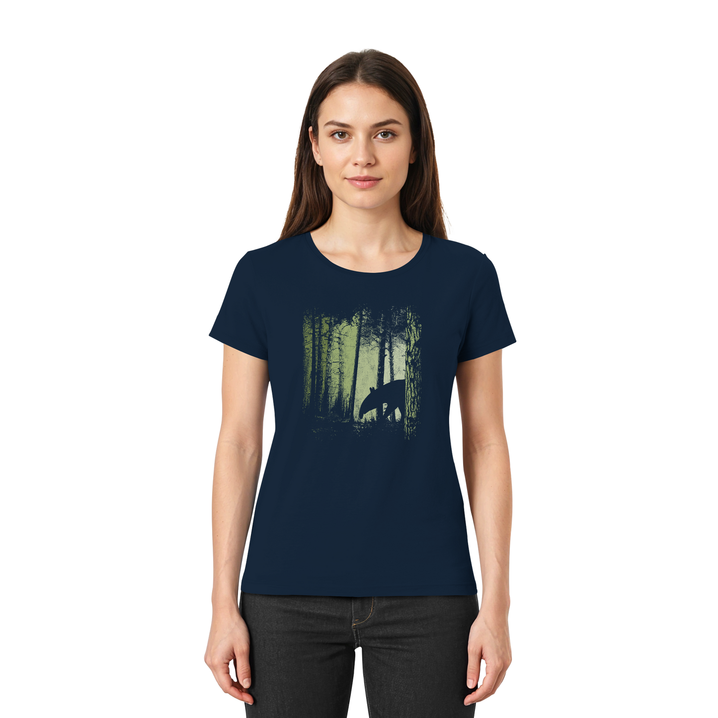 Lässiger Tapir im Zwielicht Wald - Ladies Premium Shirt