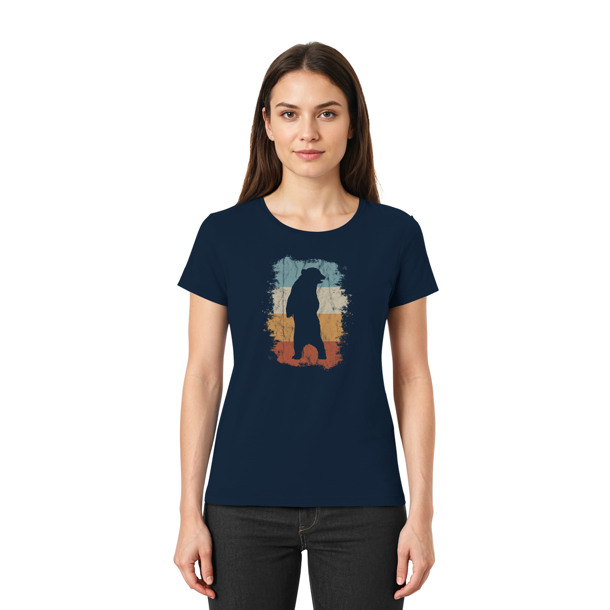 Retro Bären-Silhouette - Ladies Premium Shirt