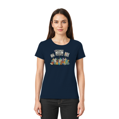 Demo-Katzen gegen Faschismus und für Vielfalt - Ladies Premium Shirt