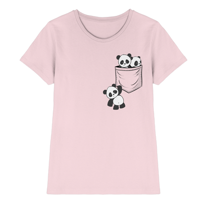 Kawaii Pandas in der Tasche - Ladies Premium Shirt