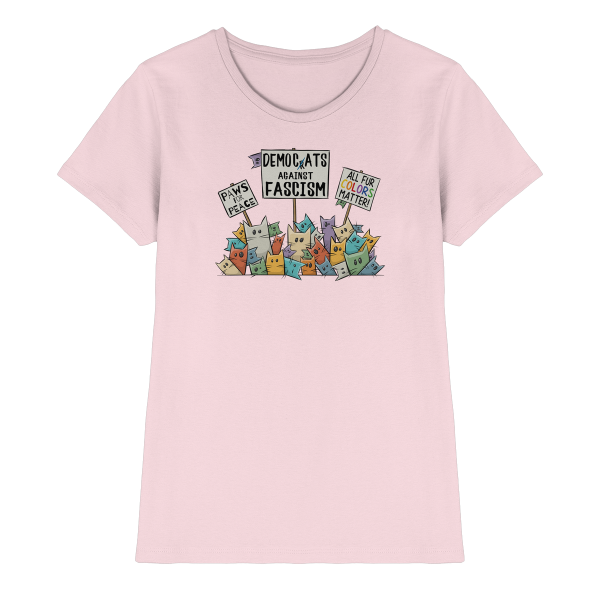 Demo-Katzen gegen Faschismus und für Vielfalt - Ladies Premium Shirt