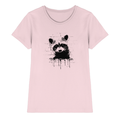 Funky Street Art Waschbär - Ladies Premium Shirt