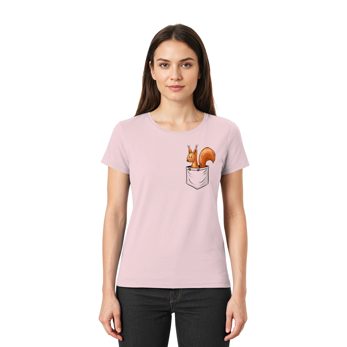 Lässiges Eichhörnchen In Tasche - Ladies Premium Shirt