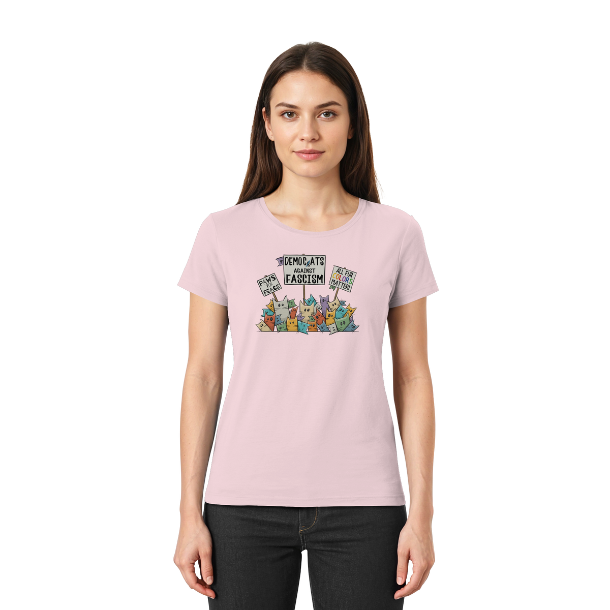 Demo-Katzen gegen Faschismus und für Vielfalt - Ladies Premium Shirt