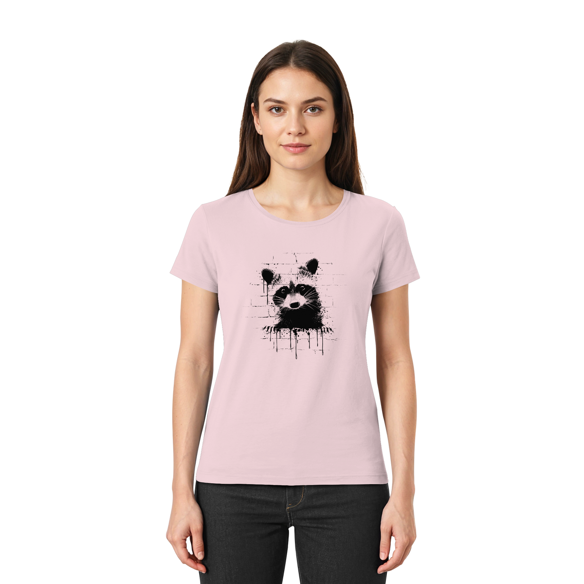 Funky Street Art Waschbär - Ladies Premium Shirt