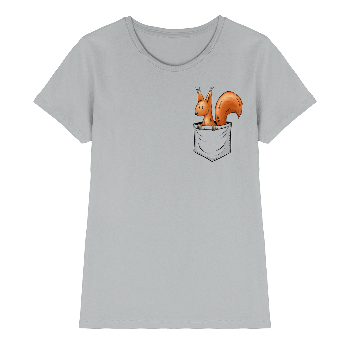 Lässiges Eichhörnchen In Tasche - Ladies Premium Shirt