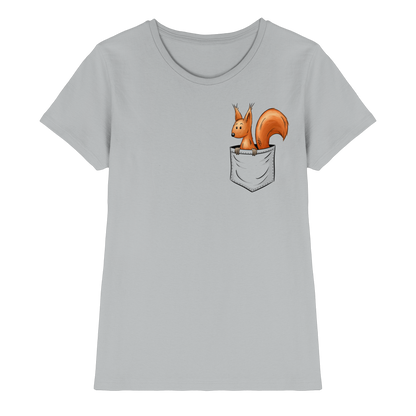 Lässiges Eichhörnchen In Tasche - Ladies Premium Shirt