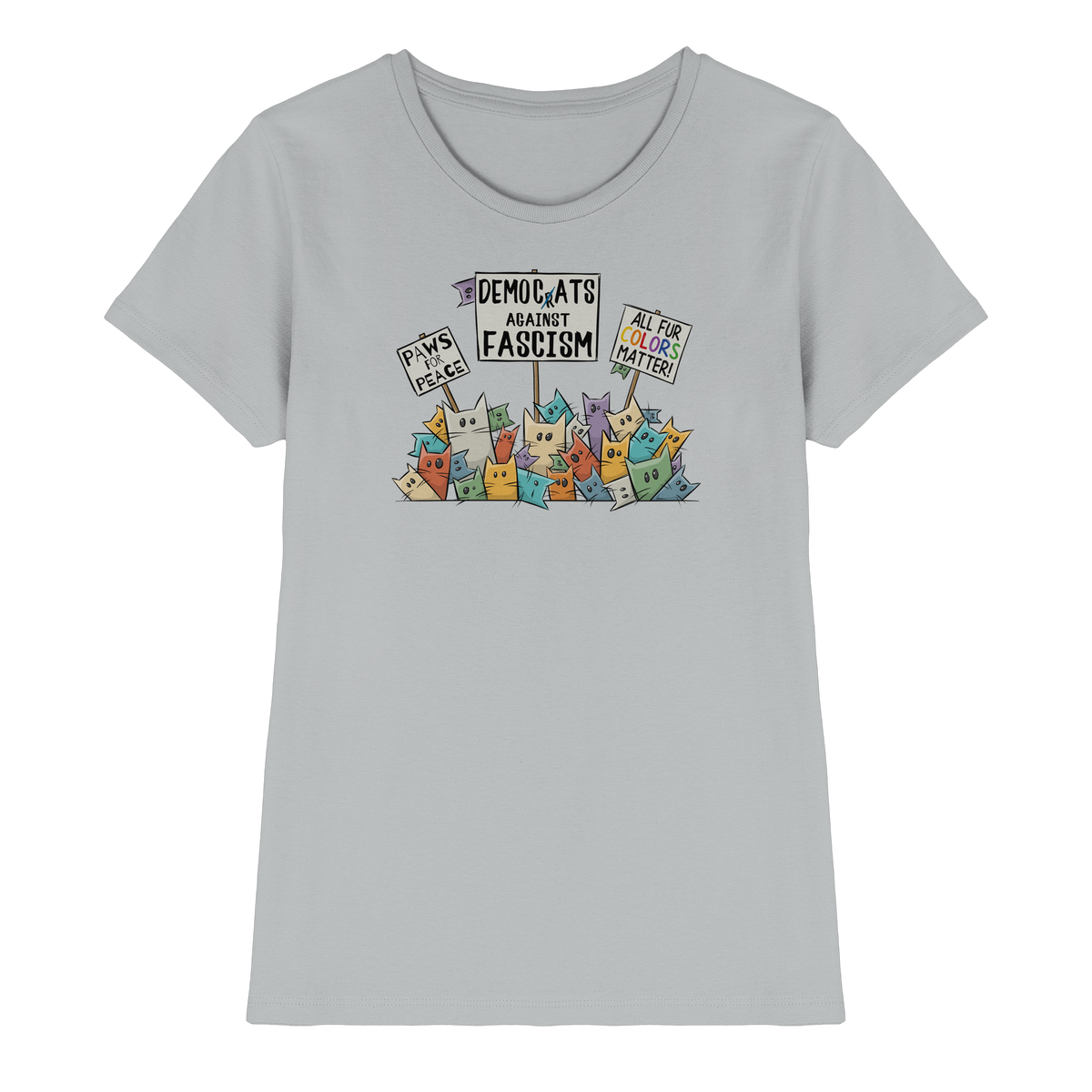 Demo-Katzen gegen Faschismus und für Vielfalt - Ladies Premium Shirt