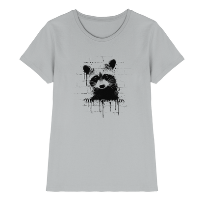 Funky Street Art Waschbär - Ladies Premium Shirt