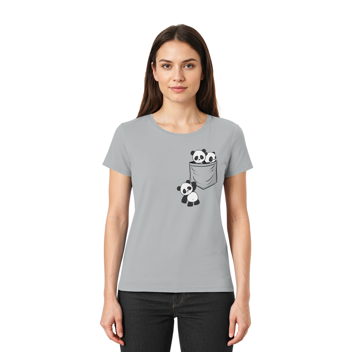 Kawaii Pandas in der Tasche - Ladies Premium Shirt