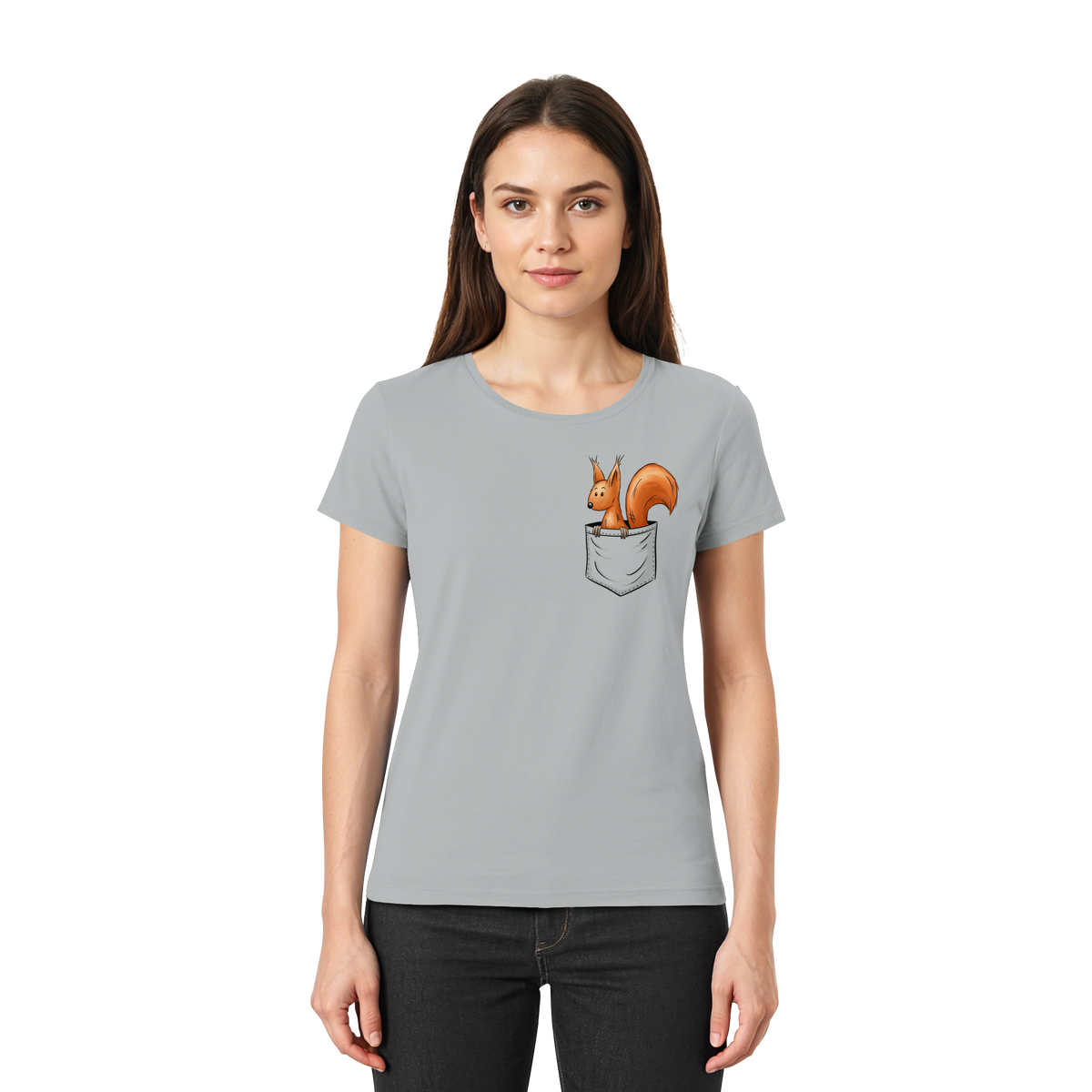 Lässiges Eichhörnchen In Tasche - Ladies Premium Shirt