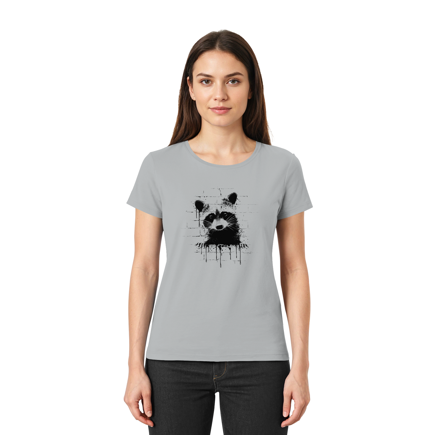 Funky Street Art Waschbär - Ladies Premium Shirt