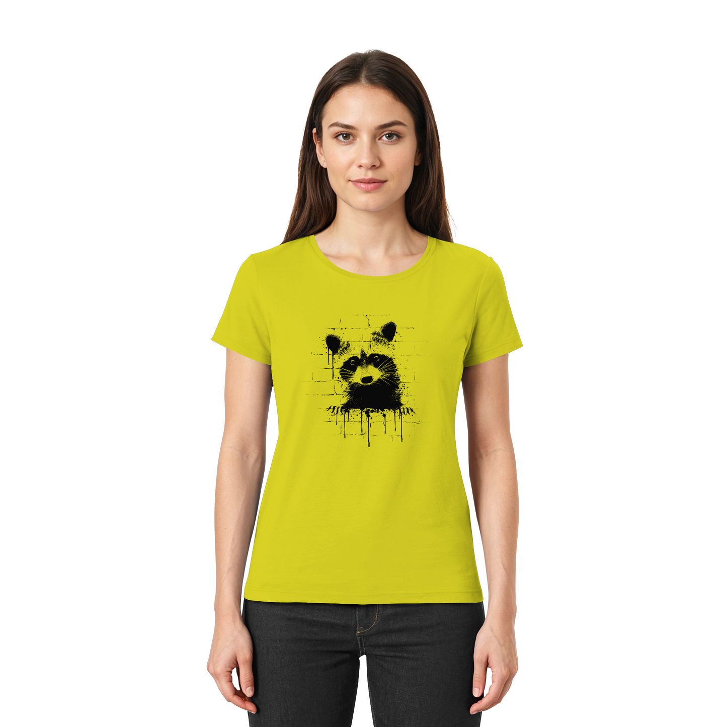 Funky Street Art Waschbär - Ladies Premium Shirt