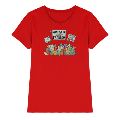 Demo-Katzen gegen Faschismus und für Vielfalt - Ladies Premium Shirt
