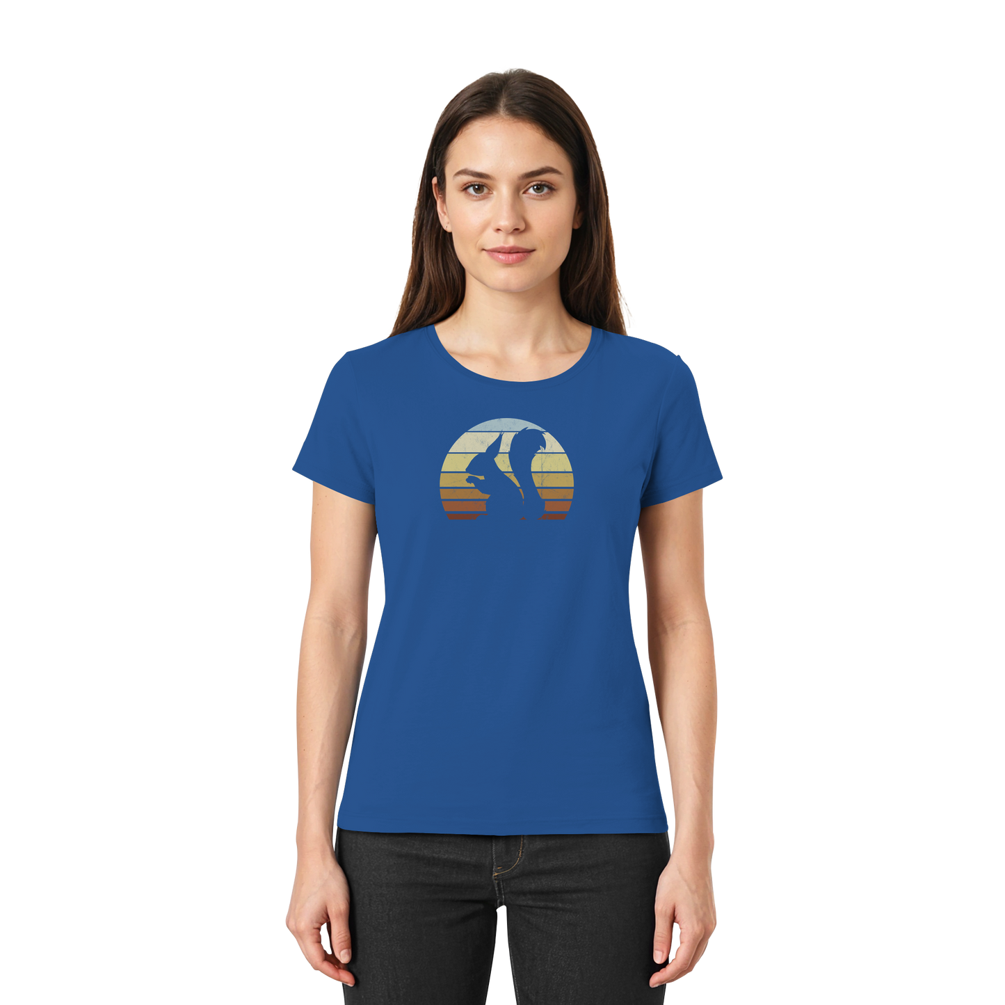 Retro Eichhörnchen Silhouette - Ladies Premium Shirt