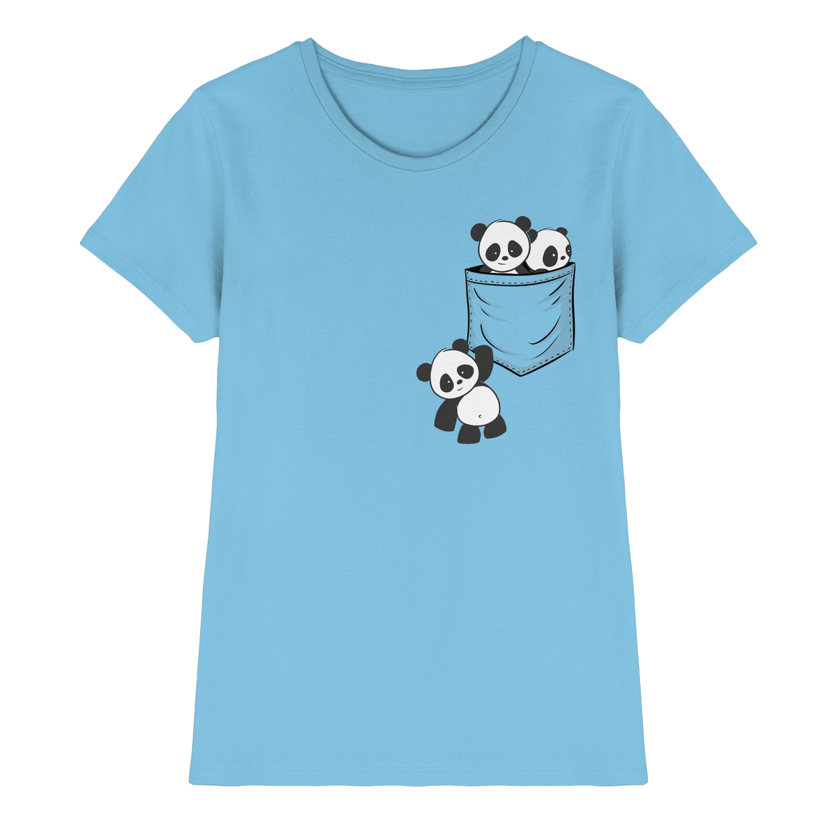 Kawaii Pandas in der Tasche - Ladies Premium Shirt