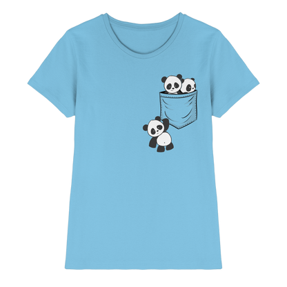 Kawaii Pandas in der Tasche - Ladies Premium Shirt