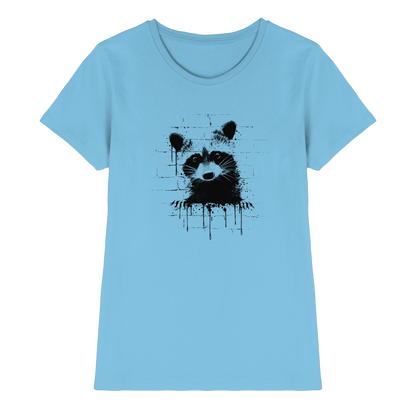 Funky Street Art Waschbär - Ladies Premium Shirt