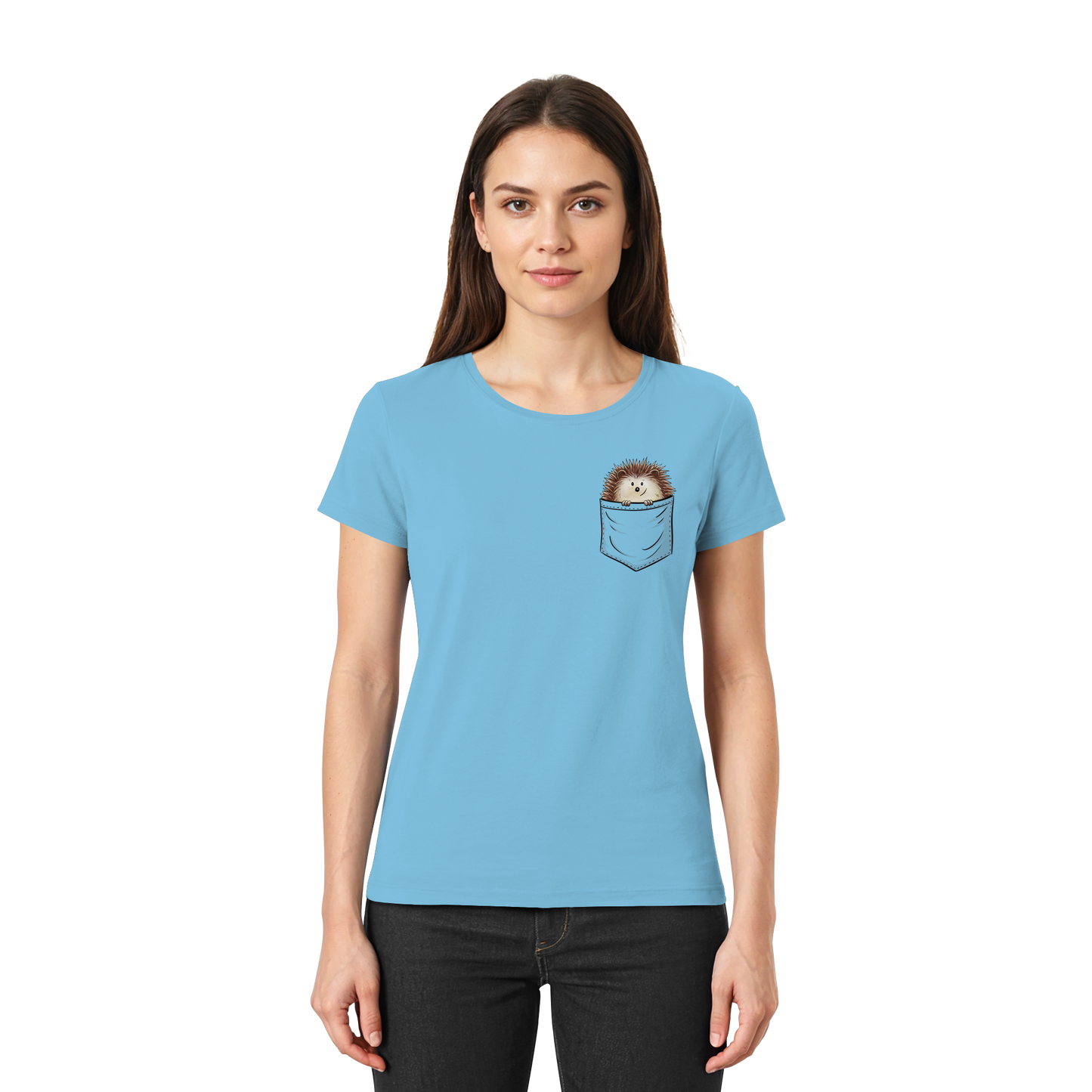 Lustiger Igel in Deiner Brust-Tasche - Ladies Premium Shirt
