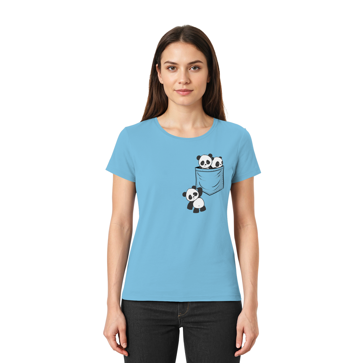 Kawaii Pandas in der Tasche - Ladies Premium Shirt