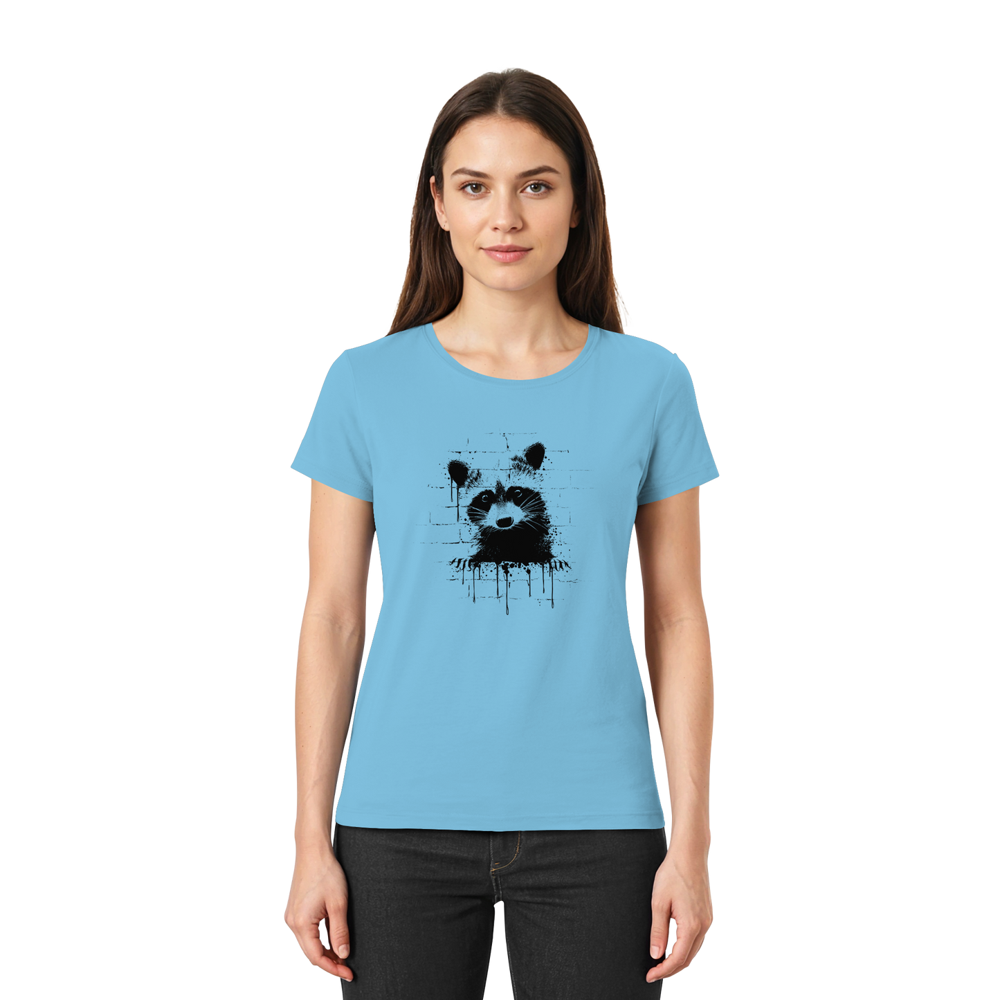 Funky Street Art Waschbär - Ladies Premium Shirt